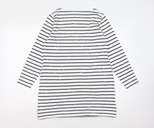 Joules Women's Striped Long Sleeve Cotton Shift Dress