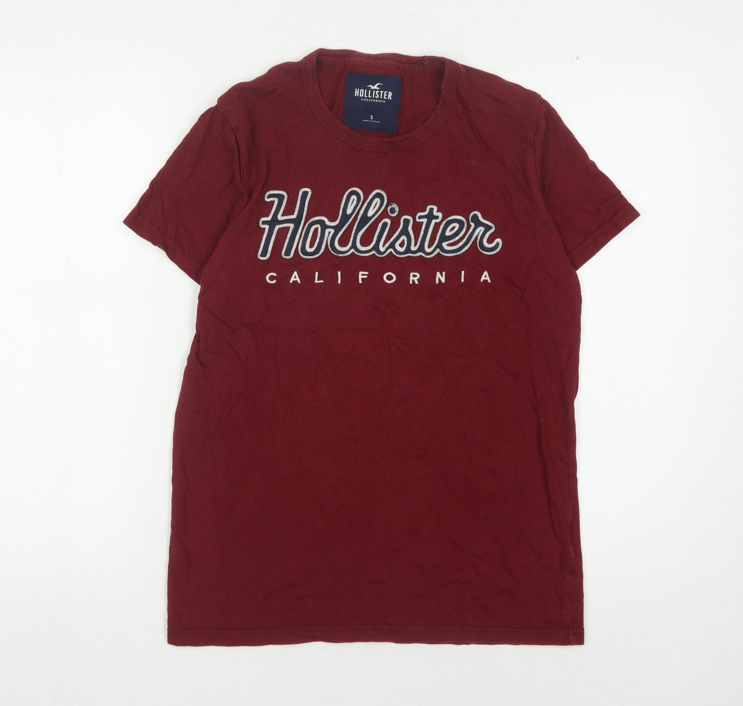 Hollister Men's Red Small T-Shirt, Short Sleeve, Cotton