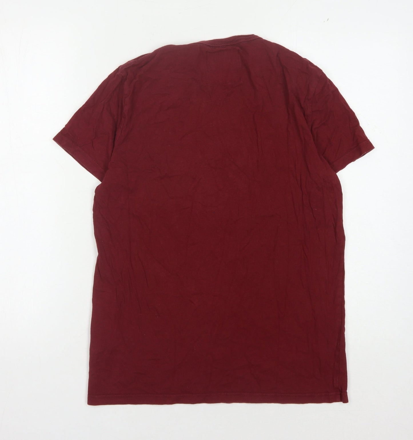 Hollister Men's Red Small T-Shirt, Short Sleeve, Cotton