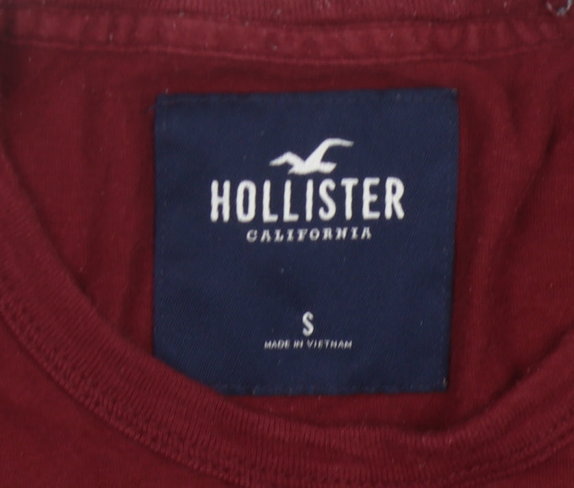 Hollister Men's Red Small T-Shirt, Short Sleeve, Cotton