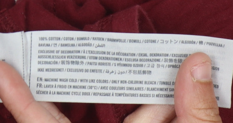 Hollister Men's Red Small T-Shirt, Short Sleeve, Cotton