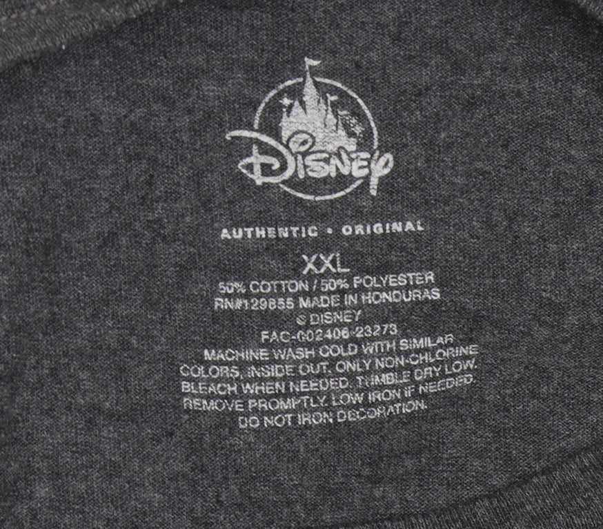 Disney Unisex Grey T-Shirt 2XL Cartoon Graphic Relaxed Fit