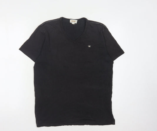 Diesel Men's Black V-Neck T-Shirt Size L