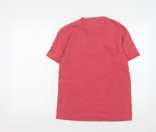 Superdry Men's Red Henley T-Shirt - Size L, Athletic Fit