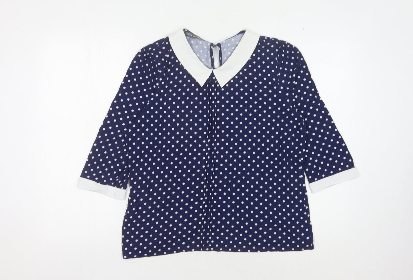 Laura Ashley Women's Polka Dot Collared Blouse, Size 16