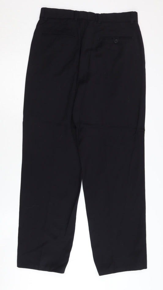 Pierre Cardin Men's Black Wool Trousers 38 IN