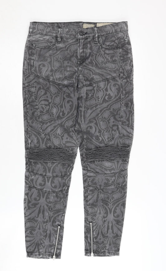 AllSaints Women's Grey Skinny Jeans Size 26 with Ankle Zip