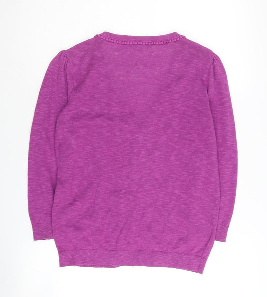 Laura Ashley Women's Purple Cardigan V-Neck Size 8