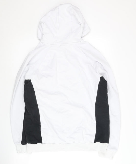 Fila Men's White Pullover Hoodie, Size L, Logo Accent