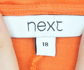 Next Women's Orange Polka Dot Jersey T-Shirt Size 18