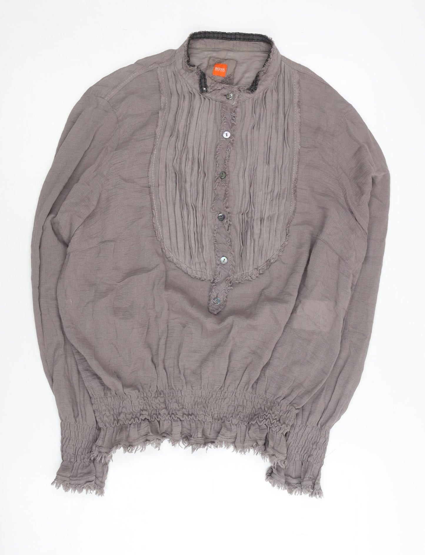 Hugo Boss Women's Grey Button-Up Top XL