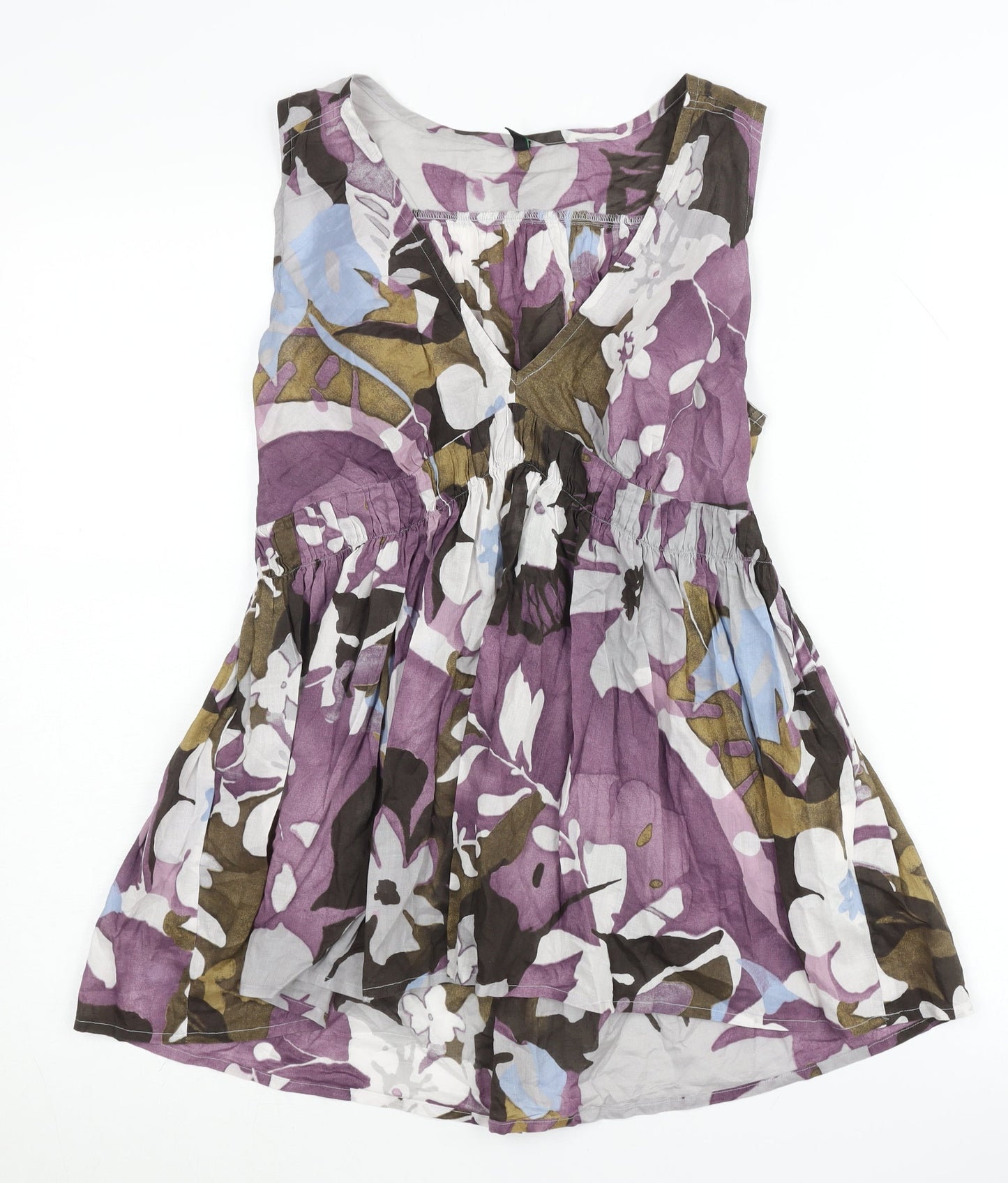 Stile Benetton Women's Floral Tunic Blouse S Multicoloured