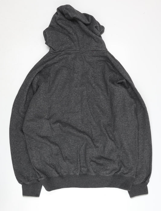 Champion Men's Grey Logo Hoodie Medium