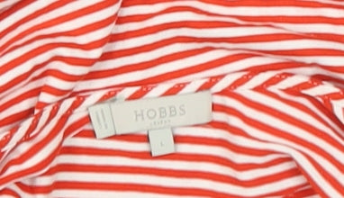 Hobbs Women's Red Striped T-Shirt, Size L, Casual Style
