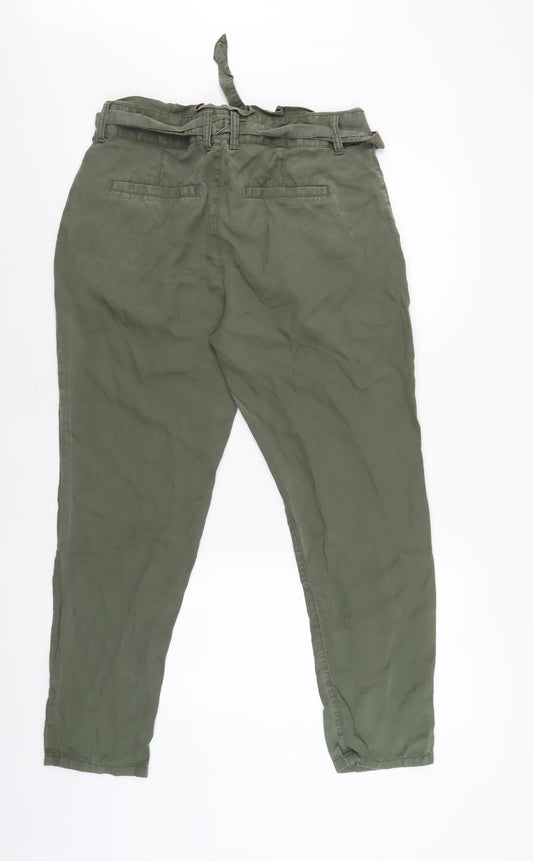 Gap Women's Green Paperbag Trousers Size 12