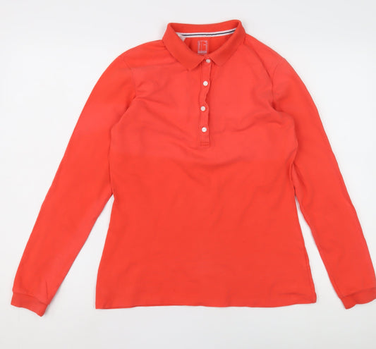 Womens UK Size 14 DECATHLON Red Cotton Blend Polo