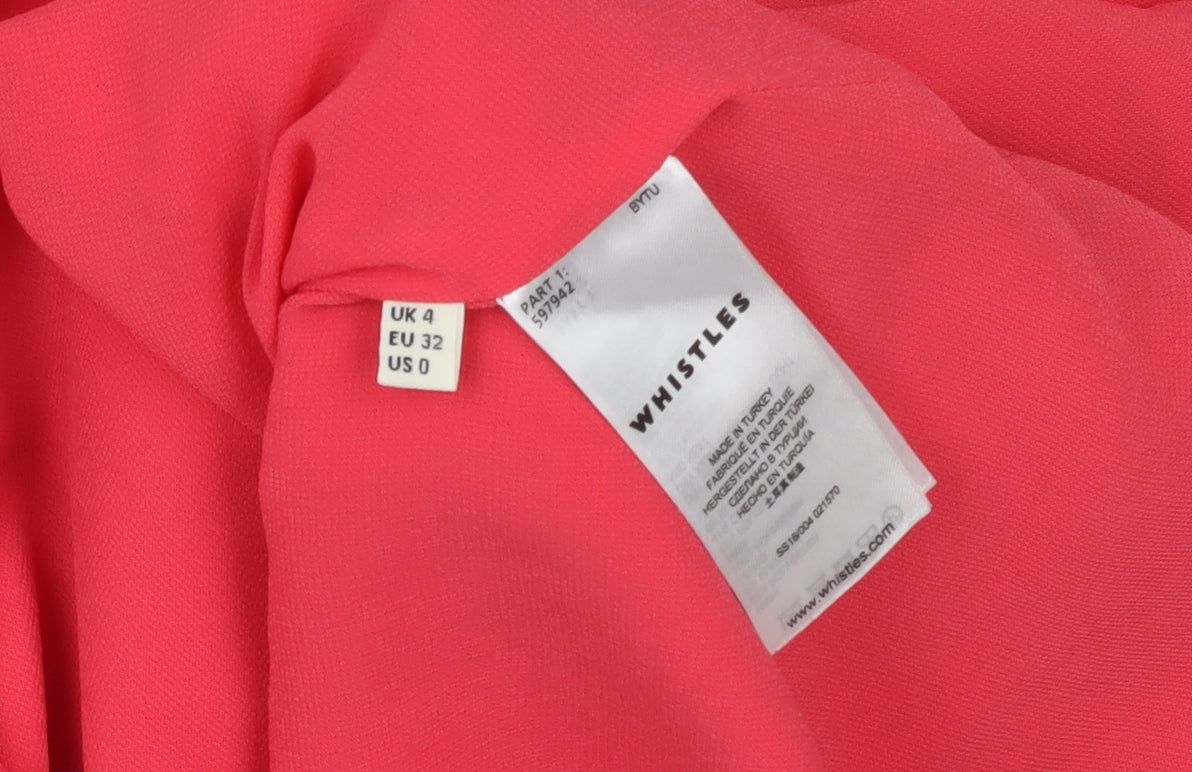 Whistles Women's Red Shift Dress, Size 4, Knee Length, Formal