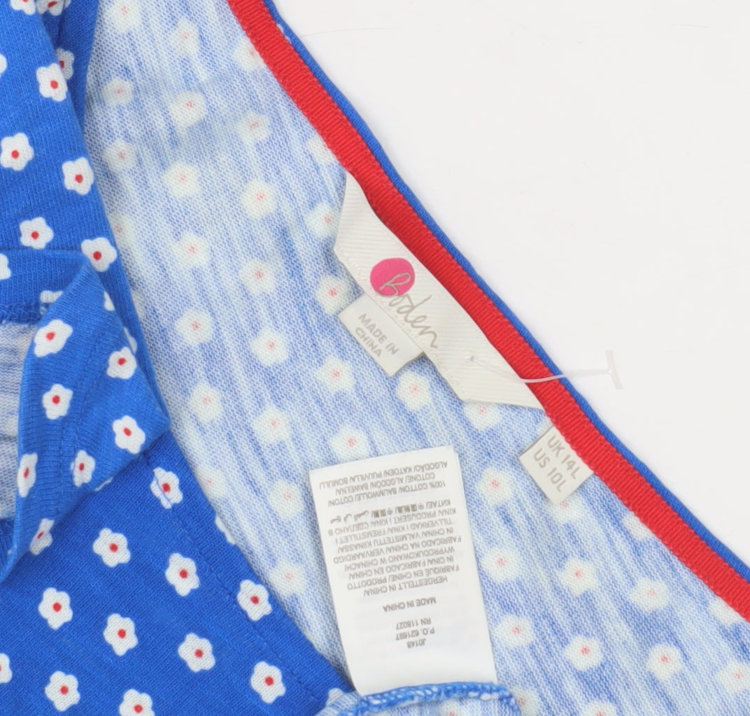 Boden Women's Blue Floral Summer Dress Size 14