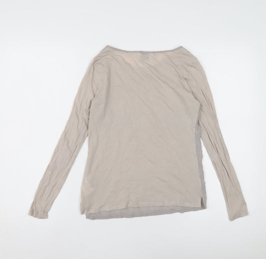 Reiss Women's Grey Long Sleeve Boat Neck Top XS