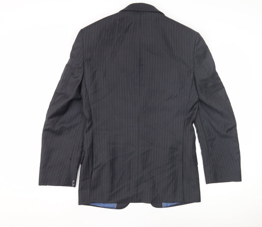 Marks and Spencer Men's Grey Striped Wool Blazer 34 Short Regular Fit