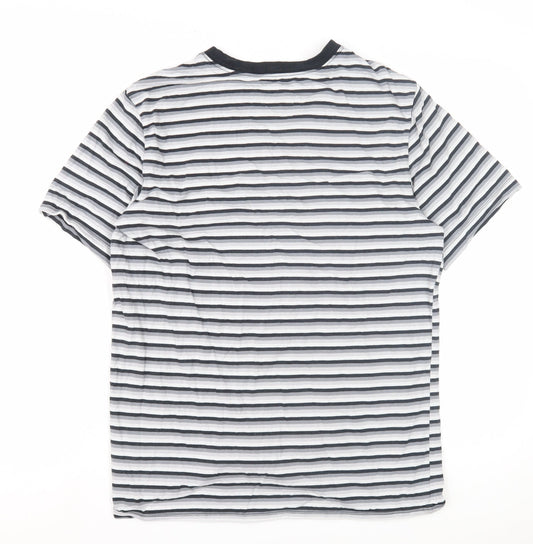 Nike Men's Striped T-Shirt Black/White M