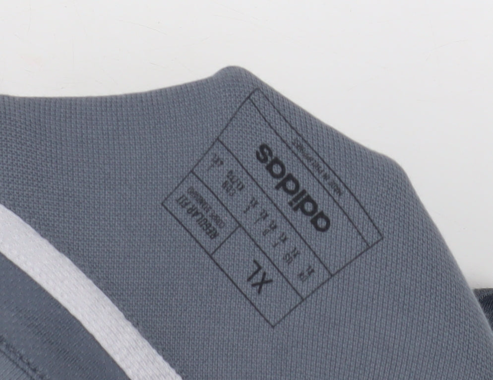 Adidas Grey Unisex Adults XL Football Polo Shirt