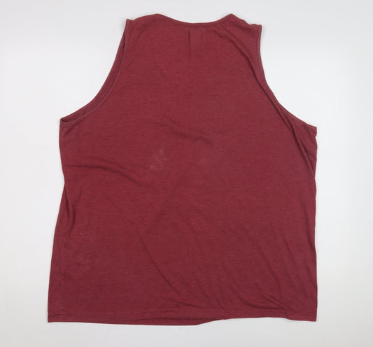 Burton Menswear London 2XL Red Sleeveless T-Shirt