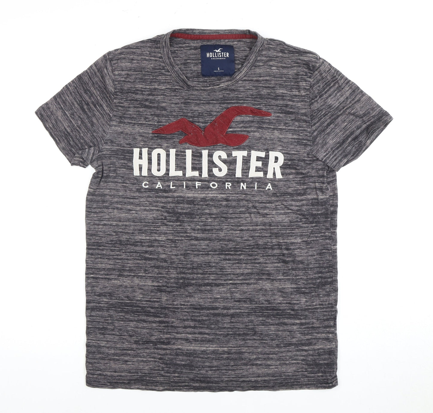 Hollister Men's Grey Logo T-Shirt Size S