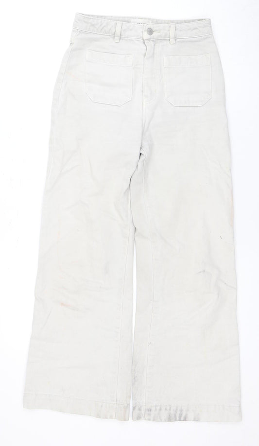 ROLLA'S Women's White High-Rise Wide-Leg Jeans Size 25