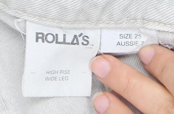 ROLLA'S Women's White High-Rise Wide-Leg Jeans Size 25