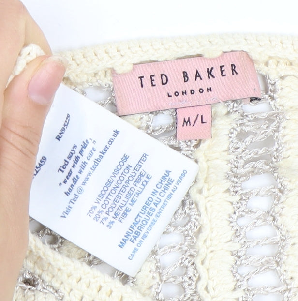 Ted Baker Women's Ivory Shrug M/L Open-Knit Spring