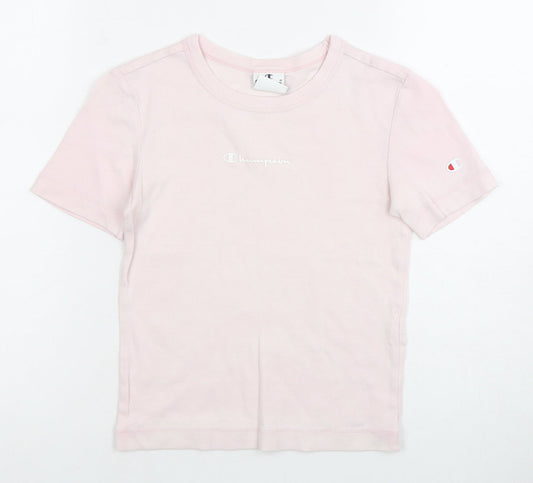 Champion Women’s Pink XS Cotton T-Shirt Crew Neck