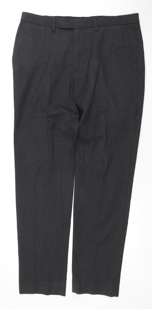 Moss 1851 Men's Black Dress Pants, Size 34, Regular Fit