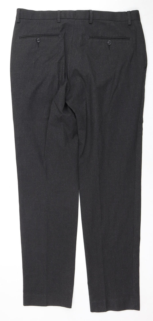 Moss 1851 Men's Black Dress Pants, Size 34, Regular Fit
