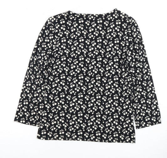 Womens UK Size 12 Laura Ashley Black Viscose Blend Blouse