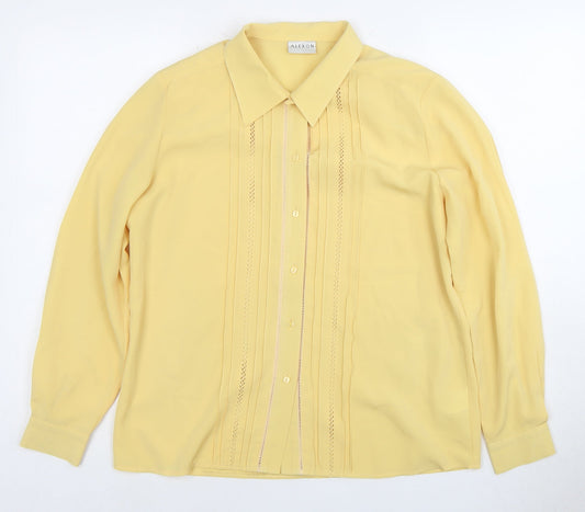 Womens UK Size 12 Alexon Yellow Polyester Button-Up