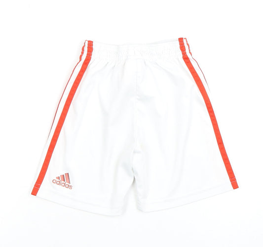 adidas Boys White Elastic Waist Shorts 3-4 Years