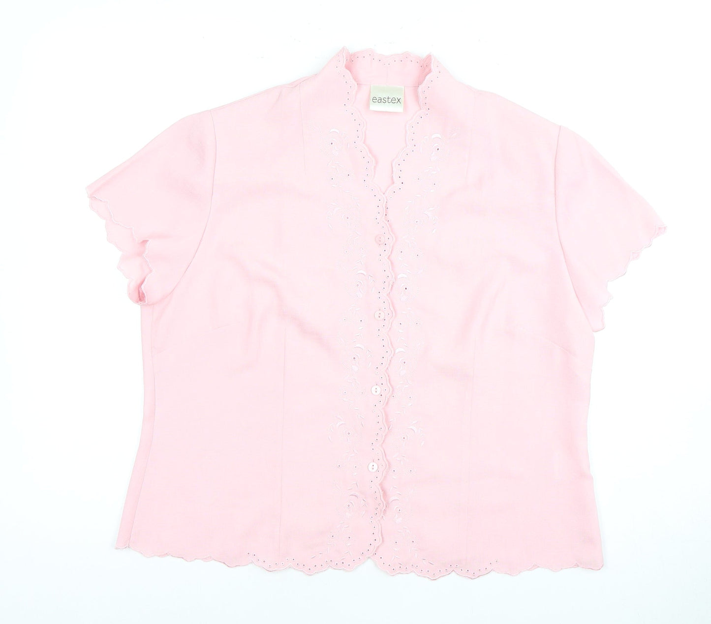 Eastex Women's Pink Embroidered Blouse Size 14