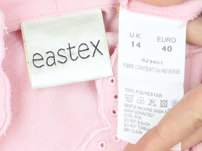 Eastex Women's Pink Embroidered Blouse Size 14