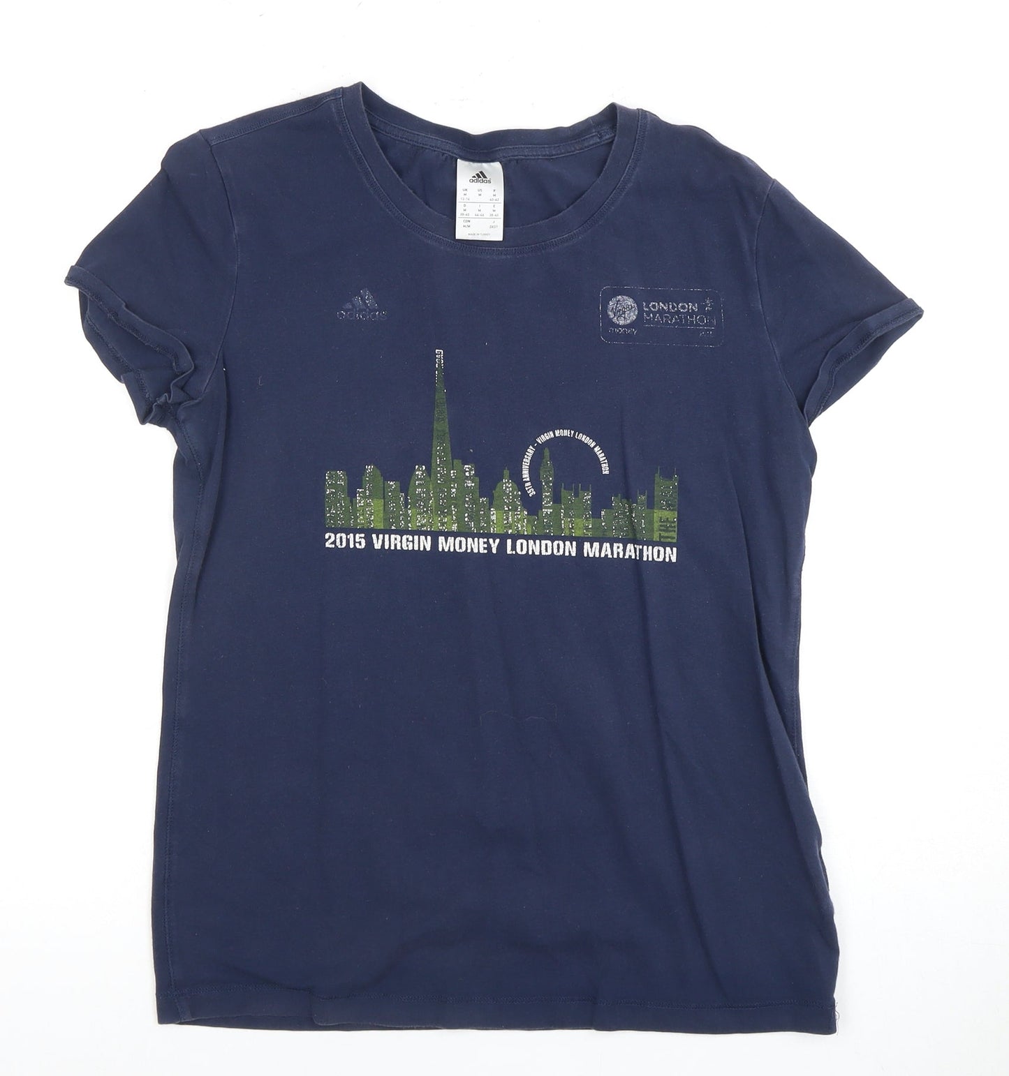 Adidas Women's Blue Marathon T-Shirt, Size M, Sports Casual
