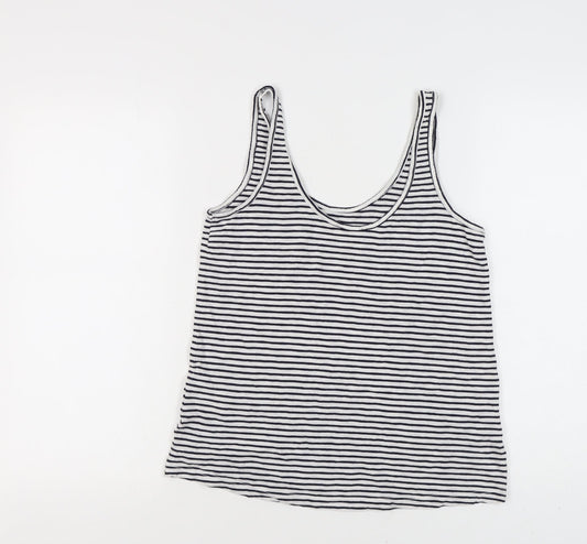 Superdry Women's Striped Tank Top Black Size 8 Casual Summer