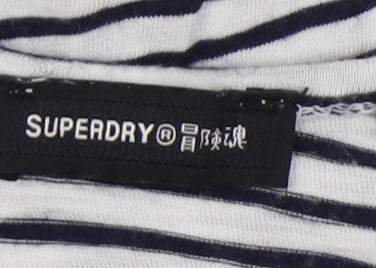 Superdry Women's Striped Tank Top Black Size 8 Casual Summer