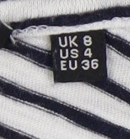 Superdry Women's Striped Tank Top Black Size 8 Casual Summer