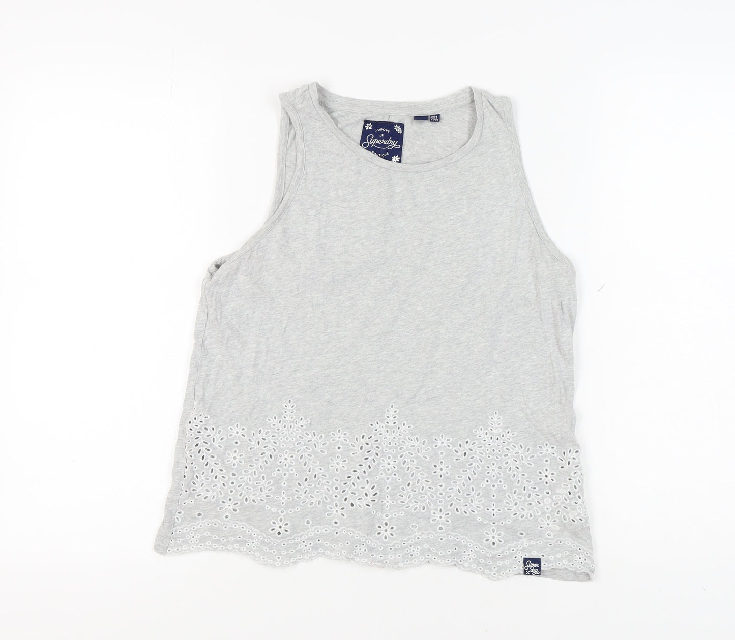 Superdry Women's Grey Cotton Tank Top UK 8