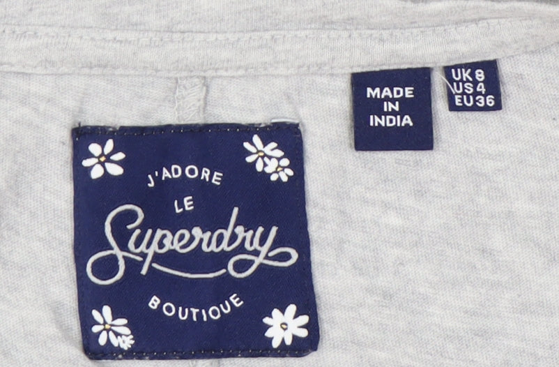 Superdry Women's Grey Cotton Tank Top UK 8