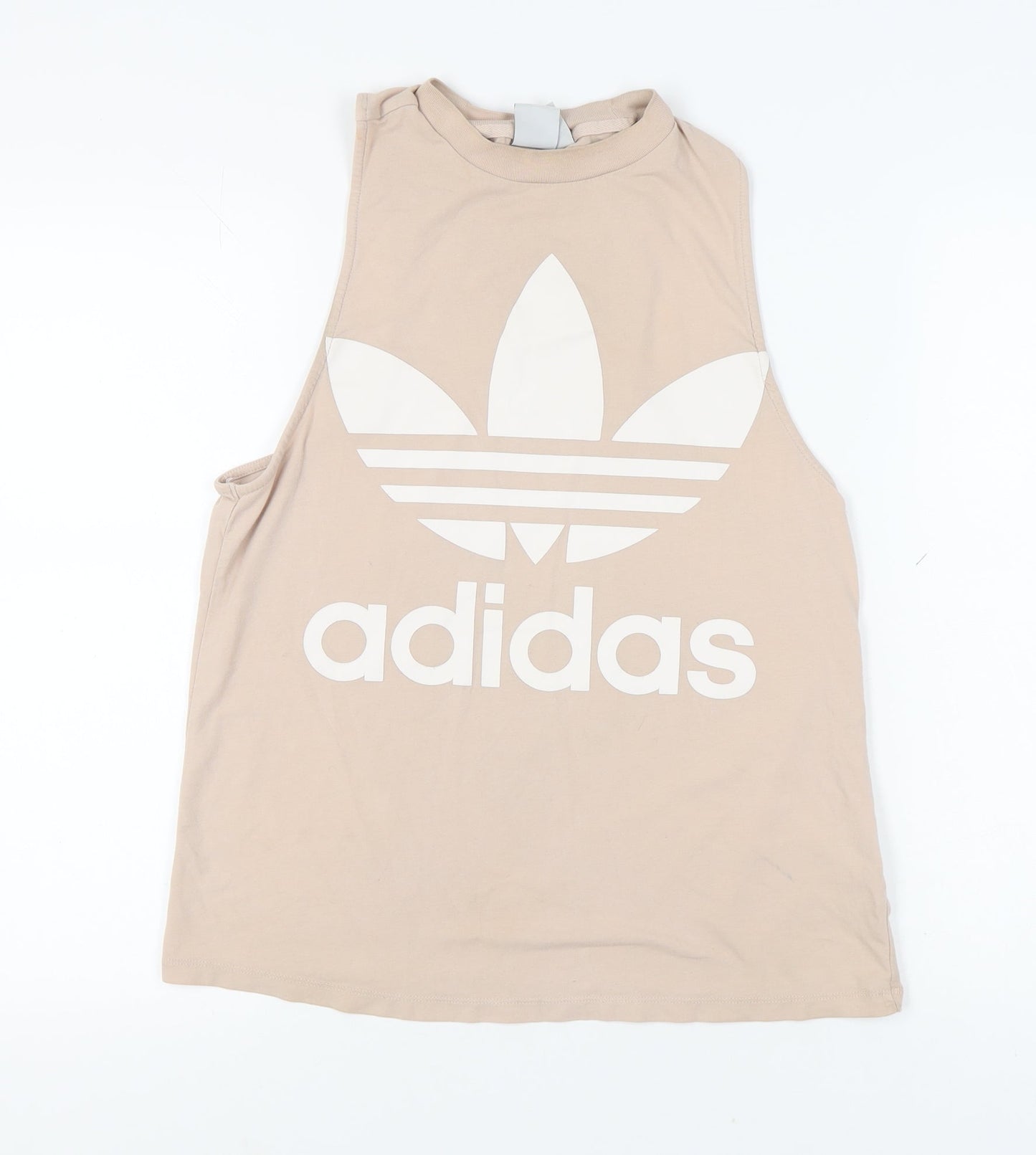 Adidas Women's Beige Tank Top Size 12 Casual Cotton Blend