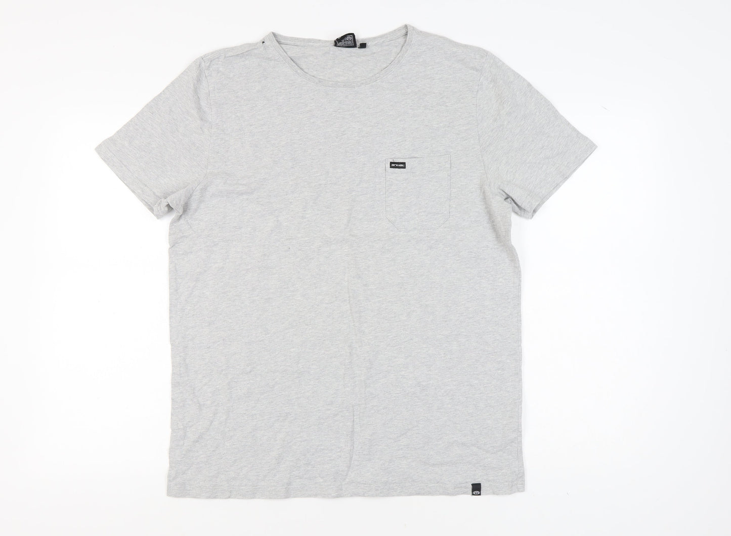 Animal Men's Grey T-Shirt, Size L, Crew Neck, Short Sleeve