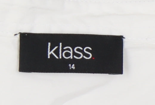 Klass Women's White Embroidered Button-Up Shirt