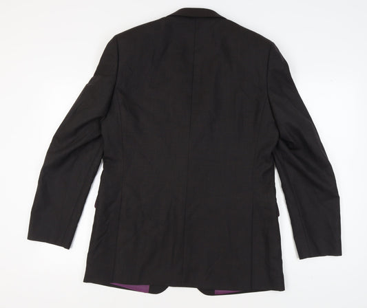 Racing Green Men's Black Wool Blazer Jacket 40L