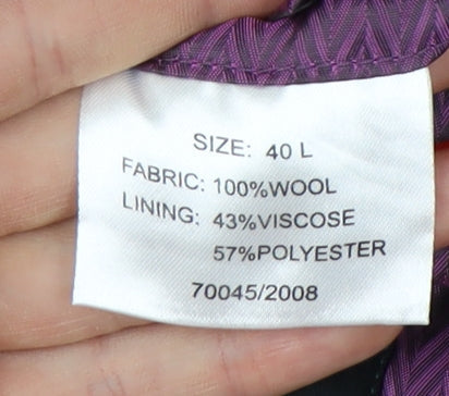 Racing Green Men's Black Wool Blazer Jacket 40L